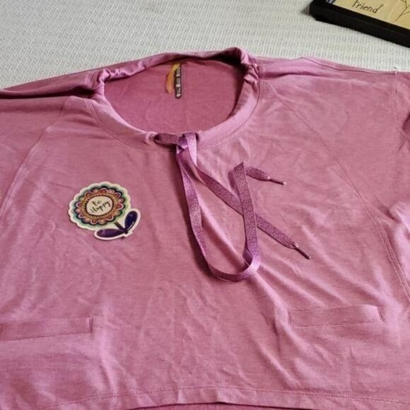 LOLE Cinched Neck Stretch Eco Friendly Pink Pullover Tunic with Pockets - Picture 8 of 11
